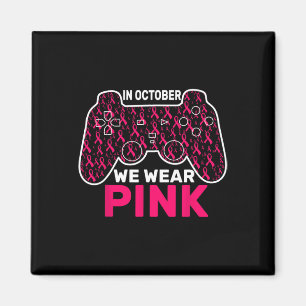 Oktober We Draag Roze Borstkanker Gaming Kinder To Magneet