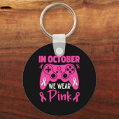 Oktober We Draag Roze Borstkanker Gaming Kinder To Sleutelhanger (Voorkant)