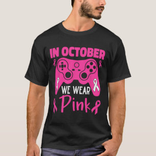 Oktober We Draag Roze Borstkanker Gaming Kinder To T-shirt