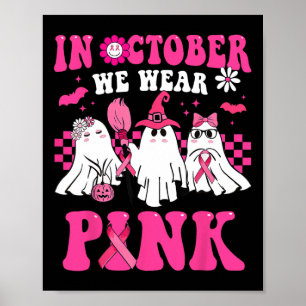 Oktober We Draag Roze Borstkanker Geesten Hallowee Poster