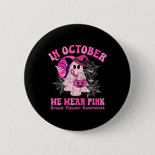 Oktober We Draag Roze Borstkanker Vrouwen Ghost Ha Ronde Button 5,7 Cm