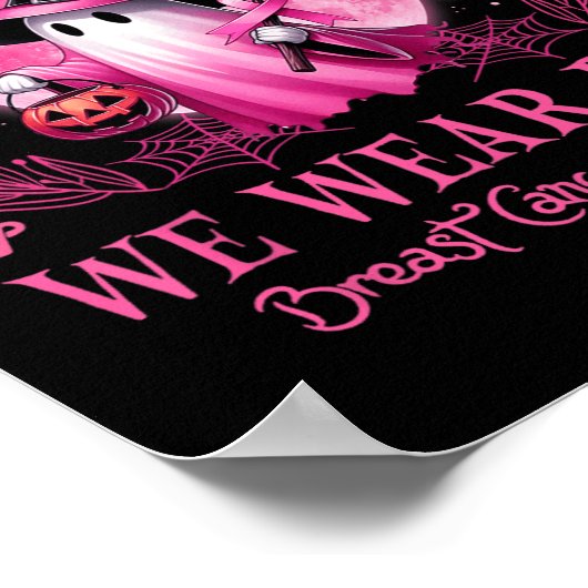 Oktober we Draag roze borstkankerbewustzijn Hallo Poster (Hoek)