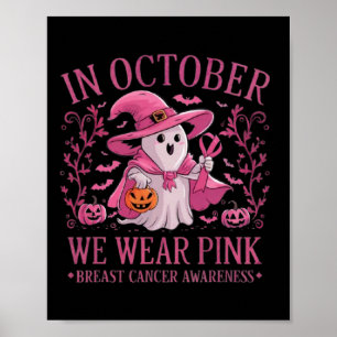 Oktober we Draag roze borstkankerbewustzijn Hallo Poster