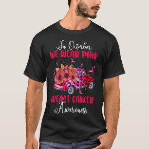 Oktober we Draag roze borstkankerwaarschuwing zond T-shirt