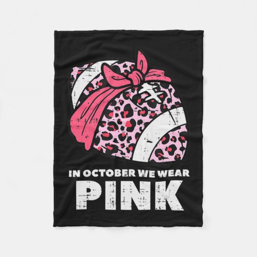Oktober We Draag roze Football borstkanker Fleece Deken (Voorkant)