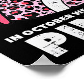 Oktober We Draag roze Football borstkanker Poster (Hoek)