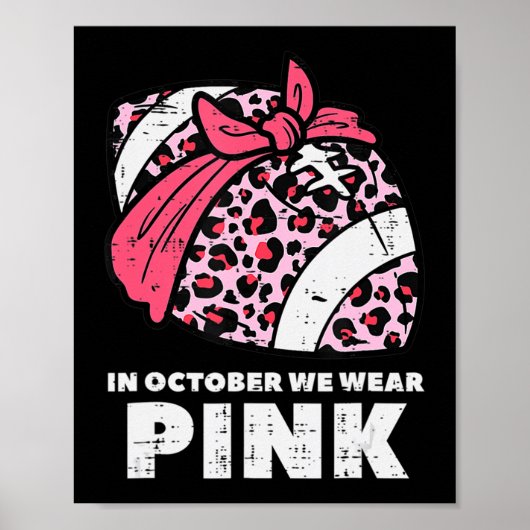 Oktober We Draag roze Football borstkanker Poster (Voorkant)