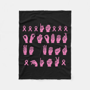 Oktober we Draag Roze Gebarentaal Borstkanker S Fleece Deken