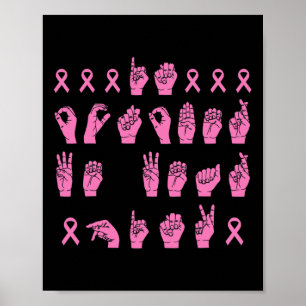 Oktober we Draag Roze Gebarentaal Borstkanker S Poster