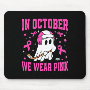 Oktober We Draag Roze Ghost Hockey Borstkanker Muismat