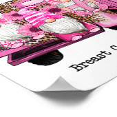 Oktober We Draag Roze Gnomen Truck Borstkanker Aw Poster (Hoek)