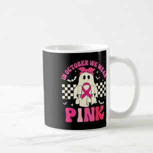 Oktober We Draag Roze Halloween Spook Borstkanker Koffiemok
