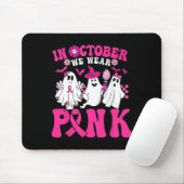 Oktober We Draag Roze In Oktober Halloween Ghost Muismat (Met muis)