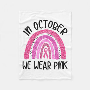 Oktober We Draag Roze Lint Borstkanker Awarenen Fleece Deken