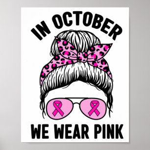 Oktober We Draag Roze Lint Borstkanker Awarenen Poster