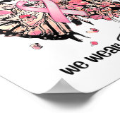 Oktober We Draag Roze Lint Borstkanker Awarenen Poster (Hoek)