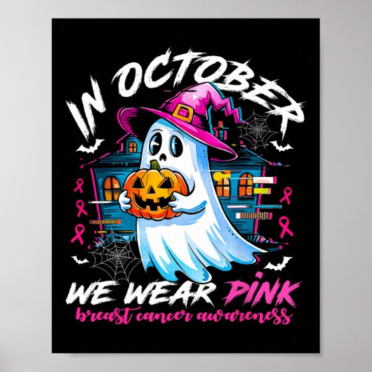Oktober We Draag Roze met Ghost Borstkanker Award Poster (Voorkant)