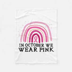 Oktober we Draag roze regenboogborstkanker Awarene Fleece Deken