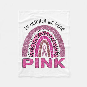 Oktober we Draag roze regenboogborstkanker Awarene Fleece Deken