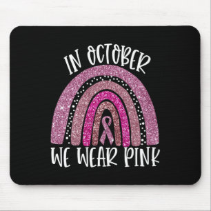 Oktober we Draag roze regenboogborstkanker Awarene Muismat