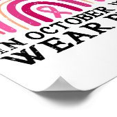 Oktober we Draag roze regenboogborstkanker Awarene Poster (Hoek)