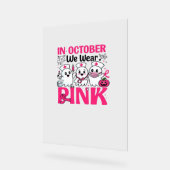 Oktober We Draag Roze Verpleegster Borstkanker Bew Acryl Bord (Hoek)