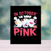 Oktober We Draag Roze Verpleegster Borstkanker Bew Acryl Bord (Neutraal)