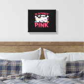 Oktober We Draag Roze Verpleegster Borstkanker Bew Canvas Afdruk (Insitu (Slaapkamer))