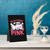 Oktober We Draag Roze Verpleegster Borstkanker Bew Fotoplaat (Zijkant)