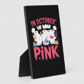 Oktober We Draag Roze Verpleegster Borstkanker Bew Fotoplaat (Zijkant)