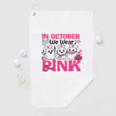 Oktober We Draag Roze Verpleegster Borstkanker Bew Golfhanddoek (Insitu)