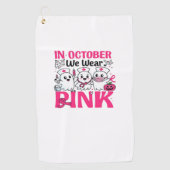 Oktober We Draag Roze Verpleegster Borstkanker Bew Golfhanddoek (Voorkant)