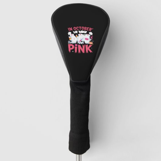Oktober We Draag Roze Verpleegster Borstkanker Bew Golfheadcover (Voorkant)