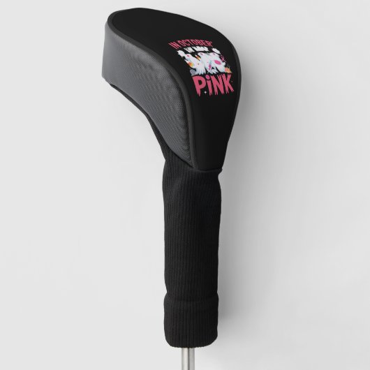 Oktober We Draag Roze Verpleegster Borstkanker Bew Golfheadcover (Schuin)