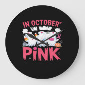 Oktober We Draag Roze Verpleegster Borstkanker Bew Grote Klok (Voorkant)