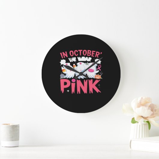 Oktober We Draag Roze Verpleegster Borstkanker Bew Grote Klok (Huis)