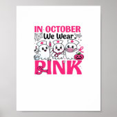 Oktober We Draag Roze Verpleegster Borstkanker Bew Poster (Voorkant)