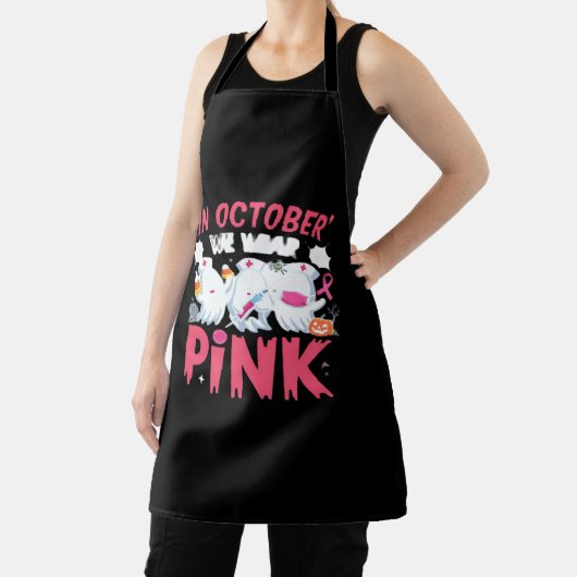 Oktober We Draag Roze Verpleegster Borstkanker Bew Schort (Insitu)