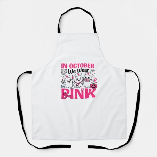 Oktober We Draag Roze Verpleegster Borstkanker Bew Schort (Voorkant)