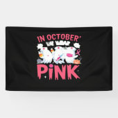 Oktober We Draag Roze Verpleegster Borstkanker Bew Spandoek (Horizontaal)