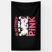 Oktober We Draag Roze Verpleegster Borstkanker Bew Spandoek (Verticaal)