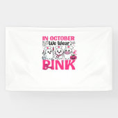 Oktober We Draag Roze Verpleegster Borstkanker Bew Spandoek (Horizontaal)