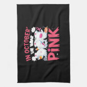 Oktober We Draag Roze Verpleegster Borstkanker Bew Theedoek (Verticaal)