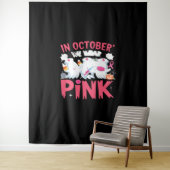 Oktober We Draag Roze Verpleegster Borstkanker Bew Wandkleed (In situ)