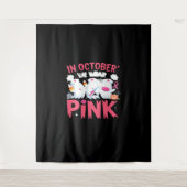 Oktober We Draag Roze Verpleegster Borstkanker Bew Wandkleed (Voorkant)