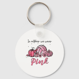 Oktober We Draag Roze Volleybal Borstkanker Award Sleutelhanger