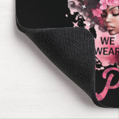 Oktober We Draag Roze Zwart Afro Vrouwen Borstkank Muismat (Hoek)