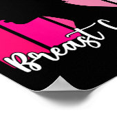 Oktober We Draag Roze Zwart Afro Vrouwen Borstkank Poster (Hoek)