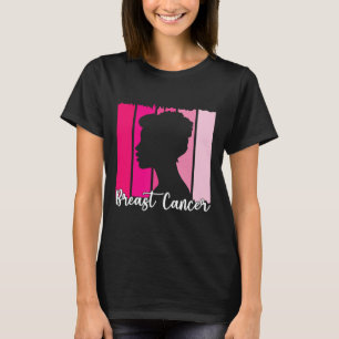 Oktober We Draag Roze Zwart Afro Vrouwen Borstkank T-shirt
