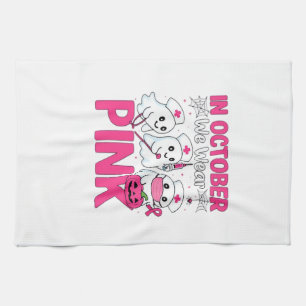 Oktober We dragen roze verpleegster Borstkankerbew Theedoek